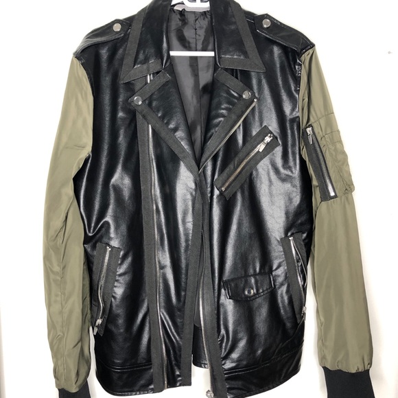 Zara Jackets & Coats Zara Faux Leather Jacket With Bomber Sleeves